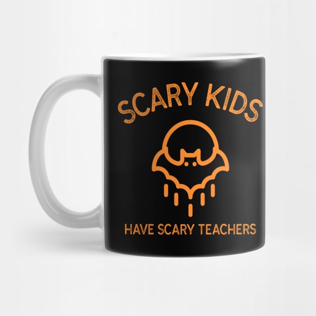 Scary Kids Have Scary Teachers School Halloween Elementary School Bat Spooky Orange Moon Teaching Education by BitterBaubles